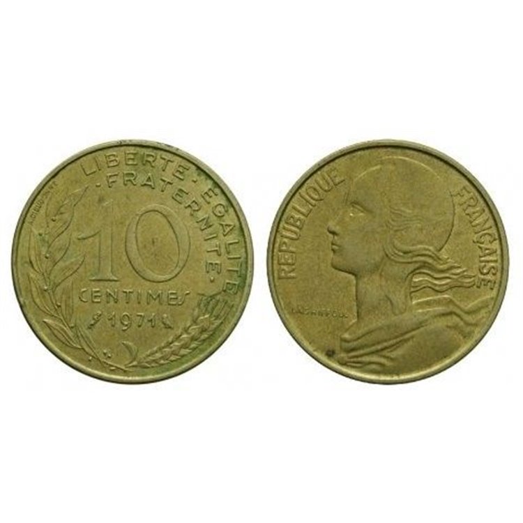 FRANCIA 1971 10 CENTIMES Marianne Lagriffoul KM 929