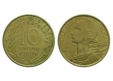 FRANCIA 1971 10 CENTIMES Marianne Lagriffoul KM 929
