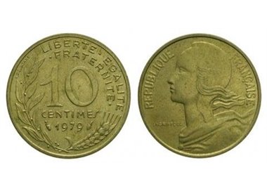FRANCE 1979 10 CENTIMES Marianne Lagriffoul KM 929