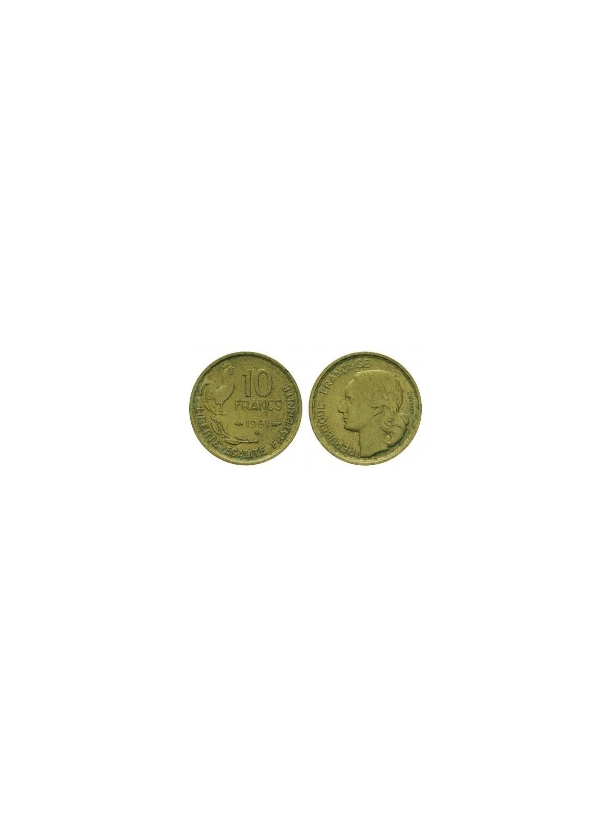 FRANCIA 1951 10 FRANCS G. Guiraud KM 915.2