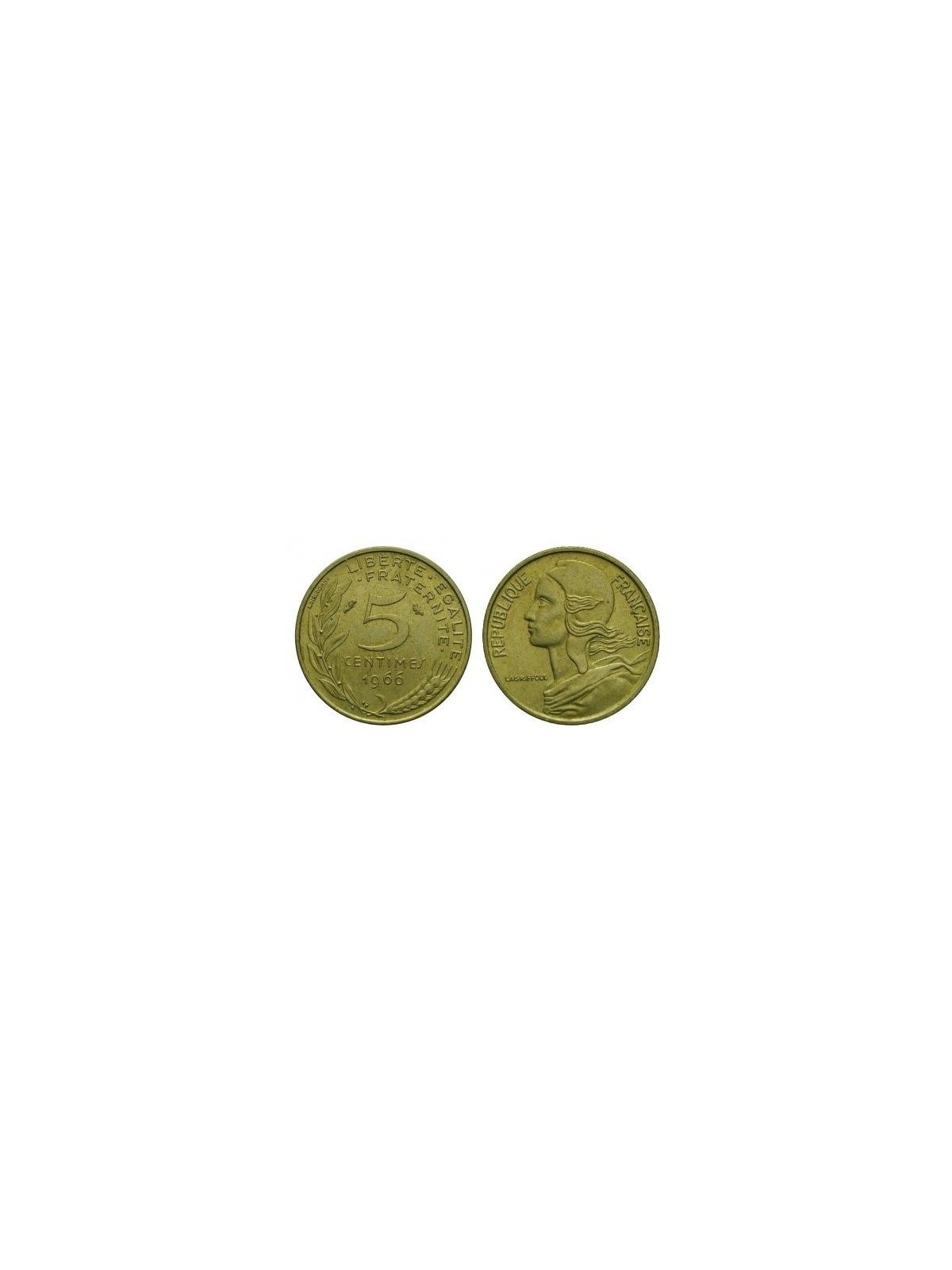 FRANCIA 1966 5 CENTIMES Marianne Lagriffoul KM 933