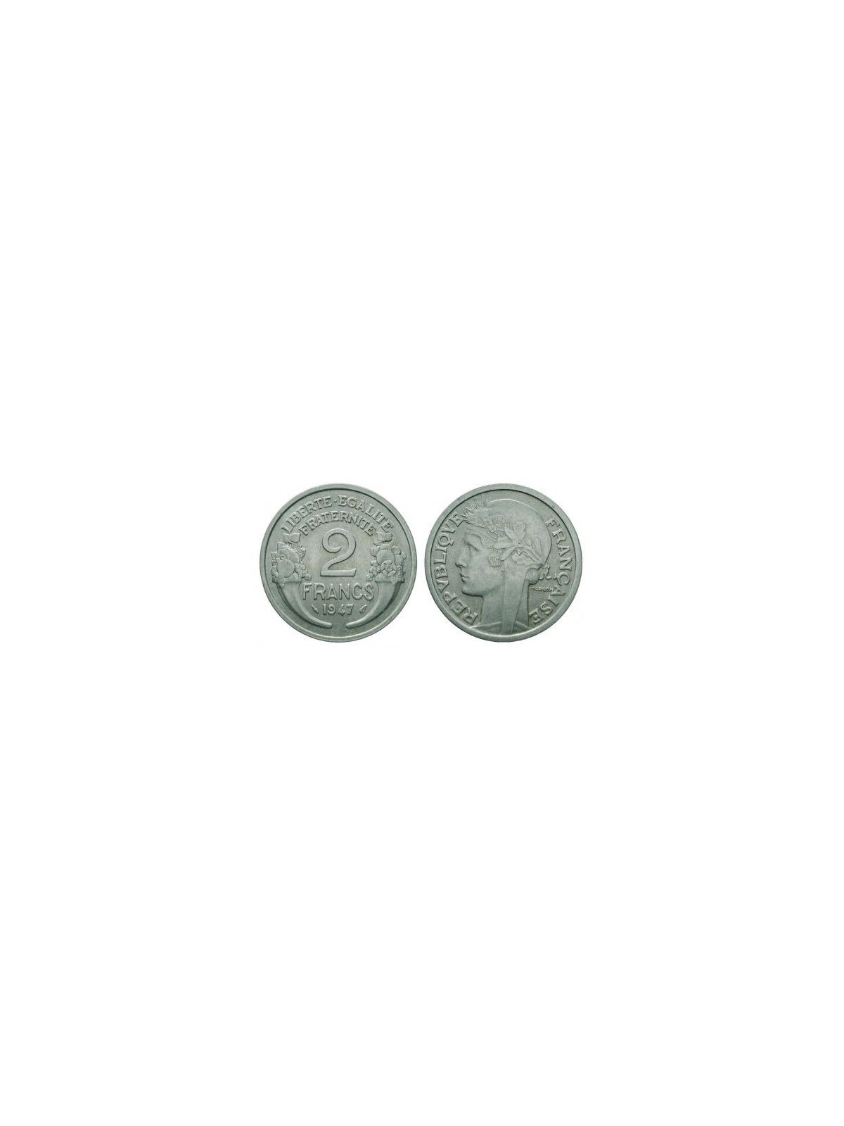 FRANCE 1947 2 FRANCS Morlon KM 886a.1