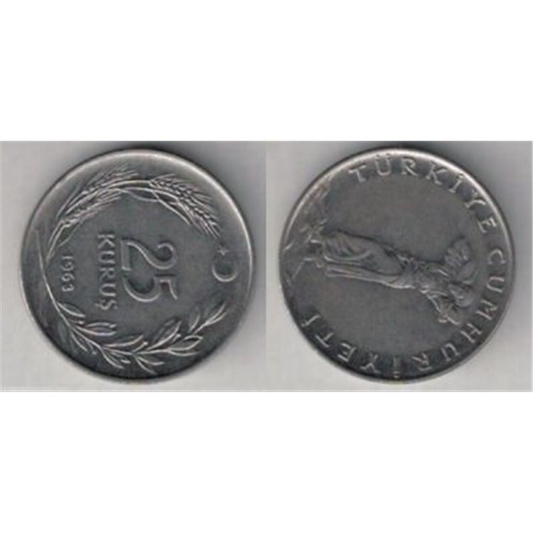 TURKEY 1963 25 KURUS KM 892.2