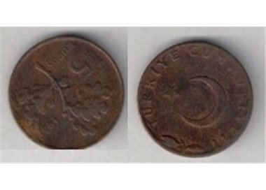 TURKEY 1959 5 KURUS KM 890.1