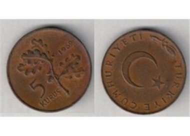 TURKEY 1969 5 KURUS KM 890.2
