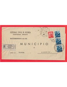 RACCOMANDATA DEL 1950 DEMOCRATICA 1x£10 + 3x£15