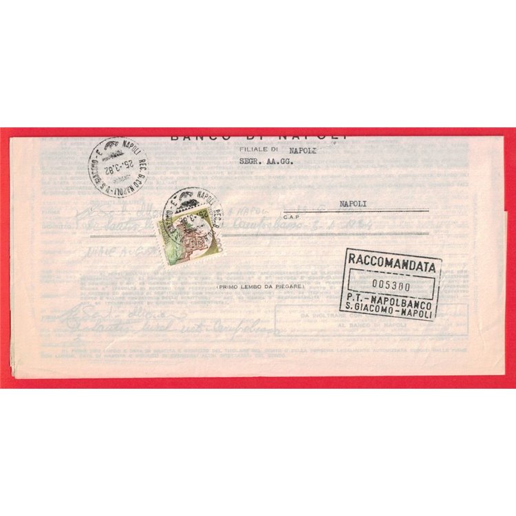 REGISTERED LETTER FROM 1982 CASTELLI D'ITALIA £900