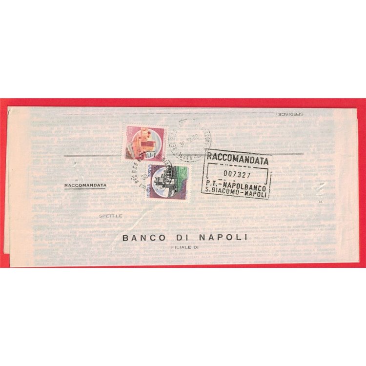 REGISTERED LETTER FROM 1982 CASTELLI D'ITALIA £1000+£300