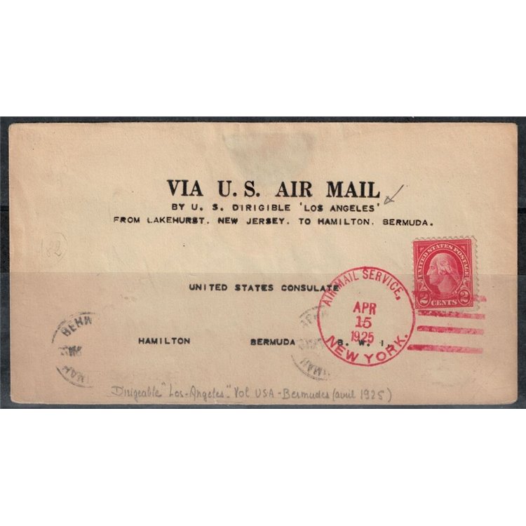 USA 1925 Zeppelin, Volo con dirigibile da Lakehurst, New Jersey a Hamilton, Bermuda