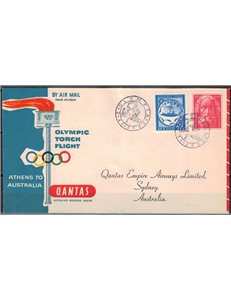 GRECIA 1956 Volo speciale per il trasporto della torcia olimpica (Qantas)