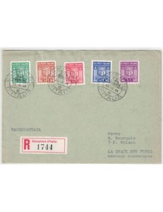 CAMPIONE 1944 Coat of arms of the municipality - FDC Sent by registered mail