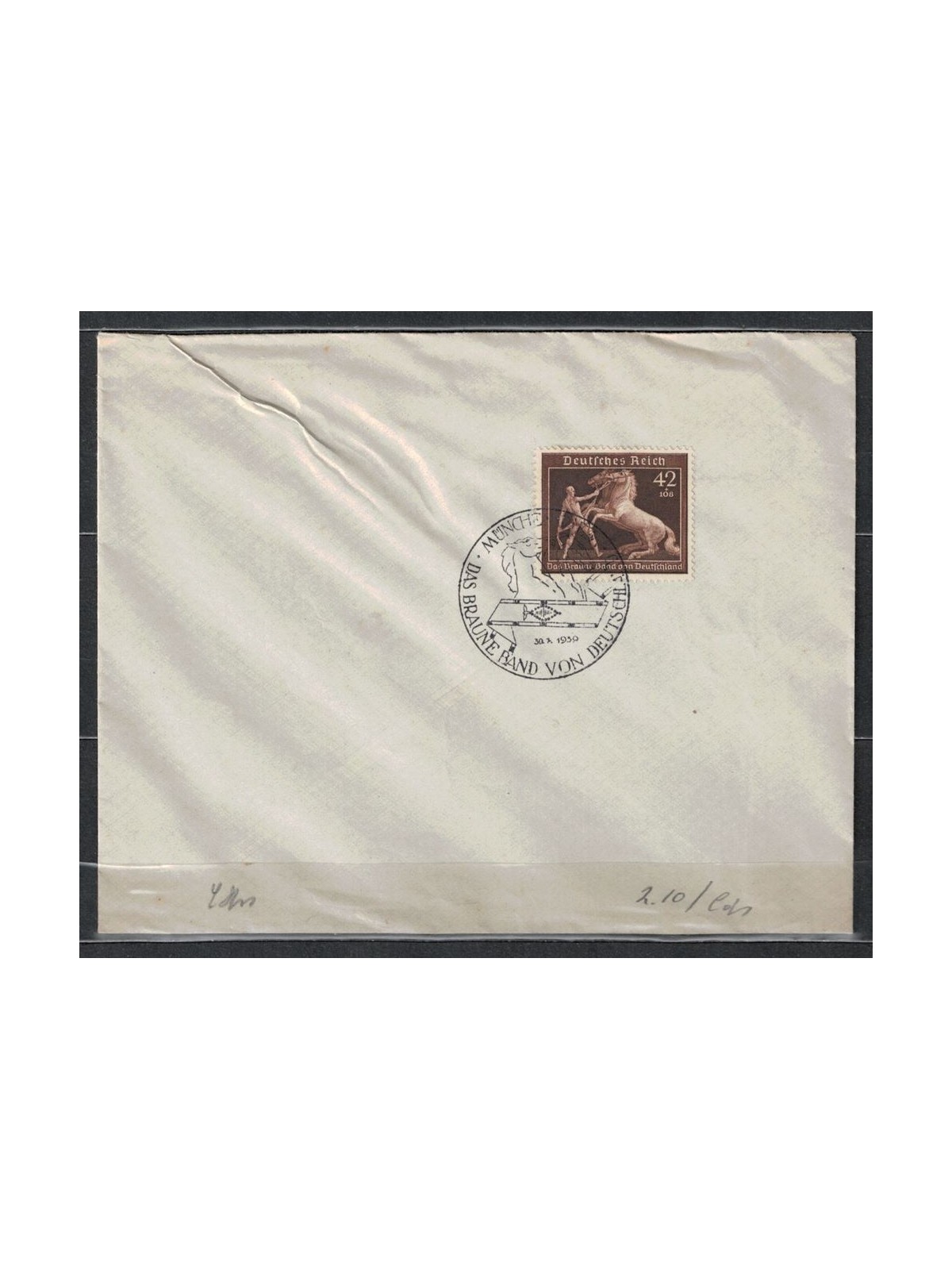 GERMANY REICH 1939 Sixth brown ribbon with demonstration cancellation