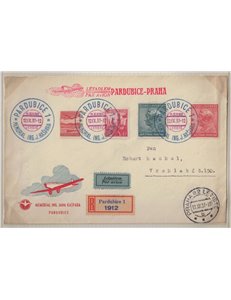 CECOSLOVACCHIA 1937 Volo Pardubice-Praga in memoria di Jana Kaspara