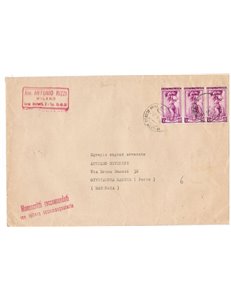 ITALIA 1952 Raccomandata affrancata con il 30 lire dell'Italia al Lavoro