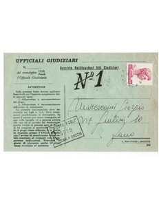 ITALIA 1977 Servizio Atti Giudiziari affrancata con 1.000 lire S. Giorgio