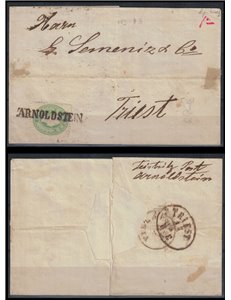 AUSTRIA 1861 Lettera da Arnoldstein per Trieste affrancata con 3 Kr. verde