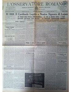 VATICANO 1934 Copia Osservatore Romano affrancata con 12,50 c. giardini