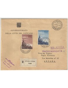 VATICANO 1953 Cupola della basilica di San Pietro - Raccomandata aerea