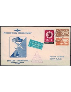 JUGOSLAVIA 1957 Primo volo Belgrado - Tirana