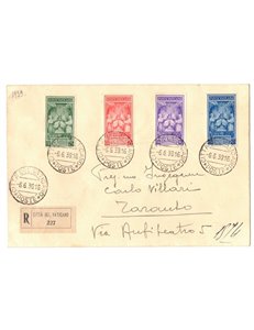 VATICAN 1939 Registered letter for Italy (Coronation of Pius XII)