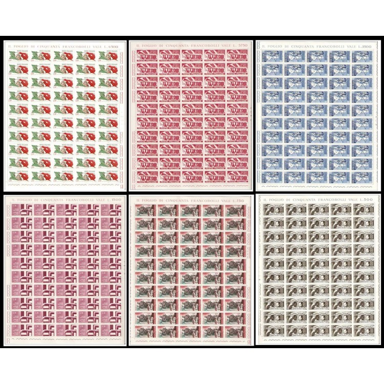 ITALY 1965 Anniversary of the Resistance 6 sheets MNH**