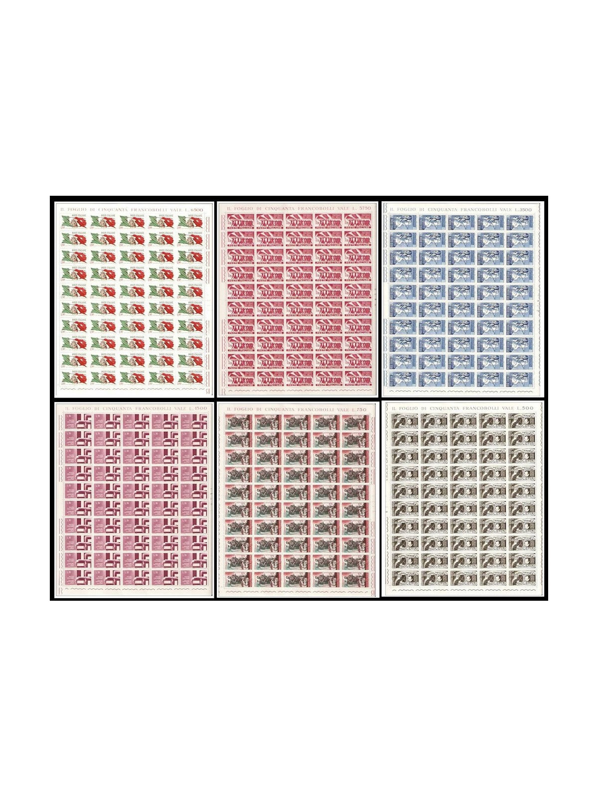 ITALY 1965 Anniversary of the Resistance 6 sheets MNH**