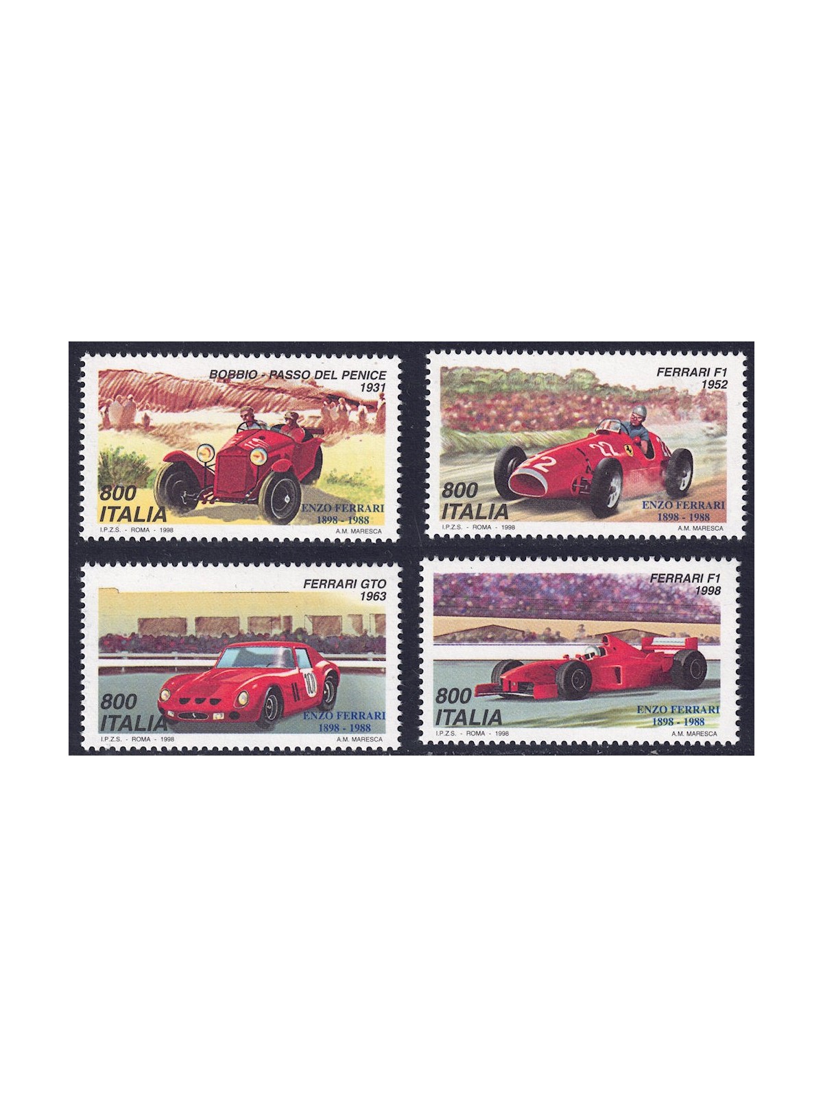 ITALY 1998 Ferrari Day 4v MNH**