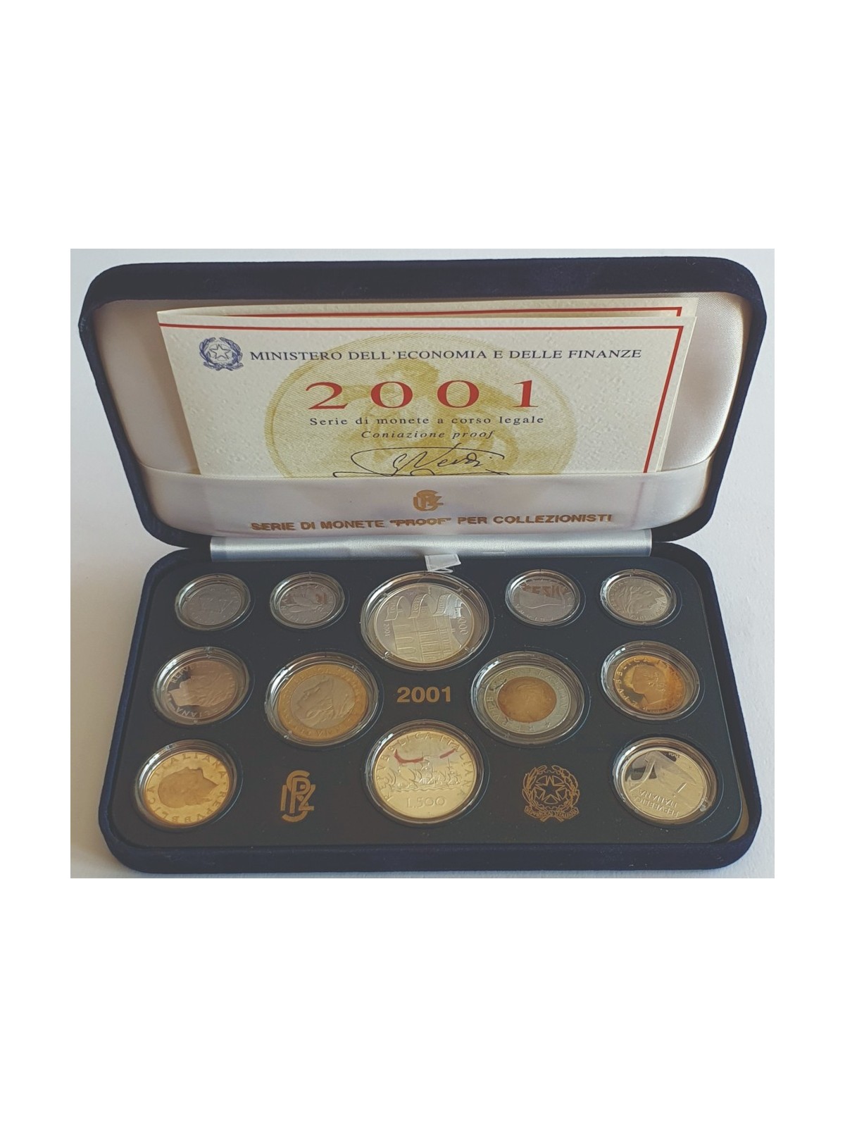 ITALY 2001 Divisional Set 12 Proof Coins Giuseppe Verdi