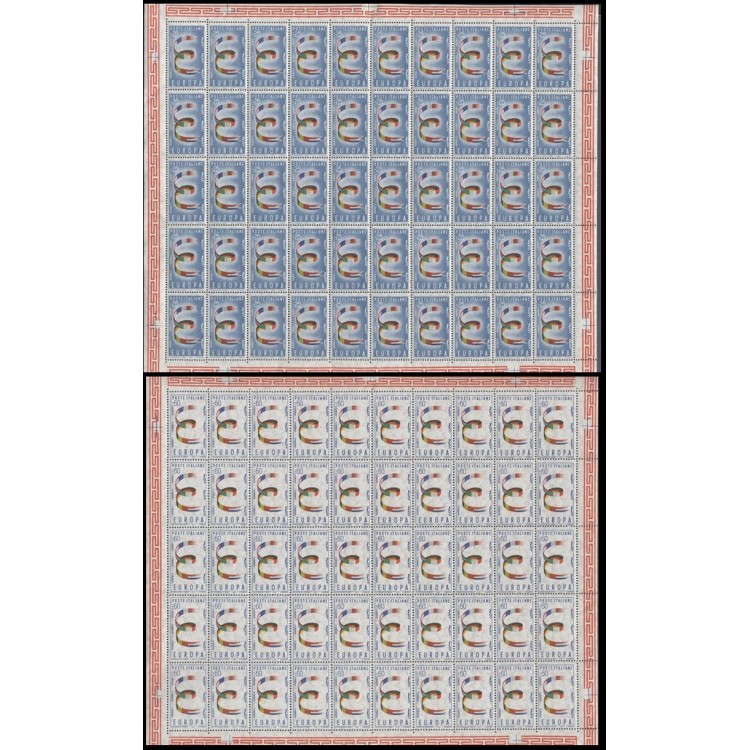 ITALY 1957 Europe 2 full sheets MNH**