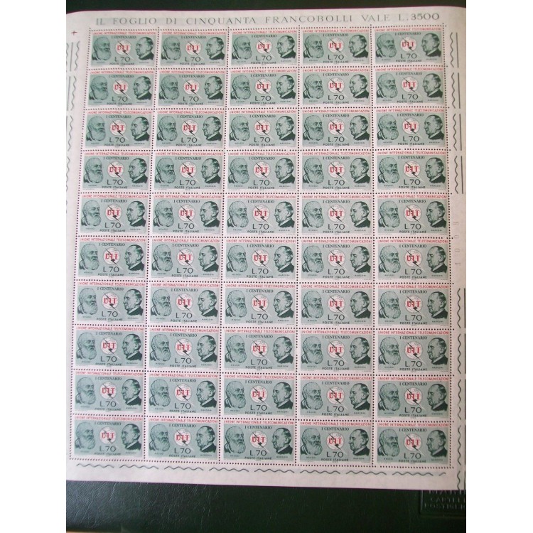 ITALIA 1965 Centenario UIT 1 foglio intero MNH**